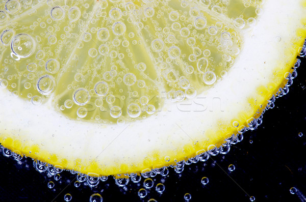 Stock foto: Zitronenscheibe · Blasen · Obst · Kalk