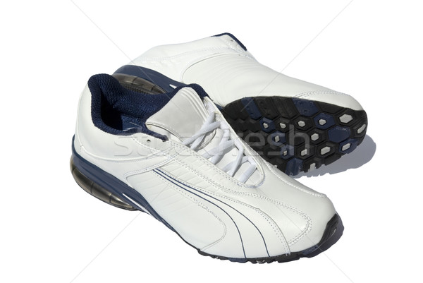 Stock foto: Laufschuhe · Paar · weiß · Fitnessstudio · Schuhe · Ausbildung