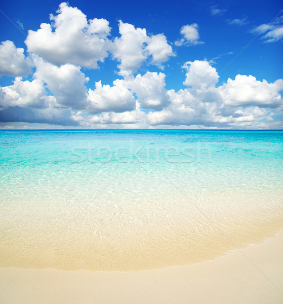 Mare frumos plajă tropical apă fundal Imagine de stoc © Pakhnyushchyy