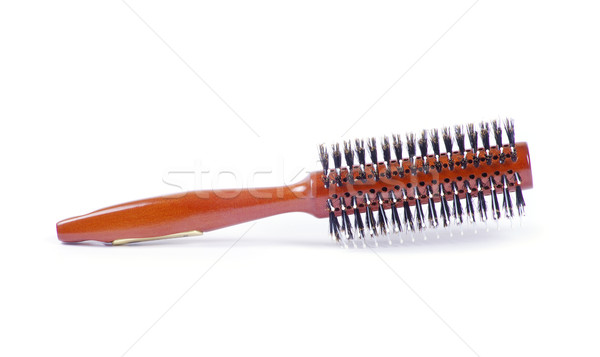 Escova de cabelo isolado branco banheiro escove plástico Foto stock © Pakhnyushchyy