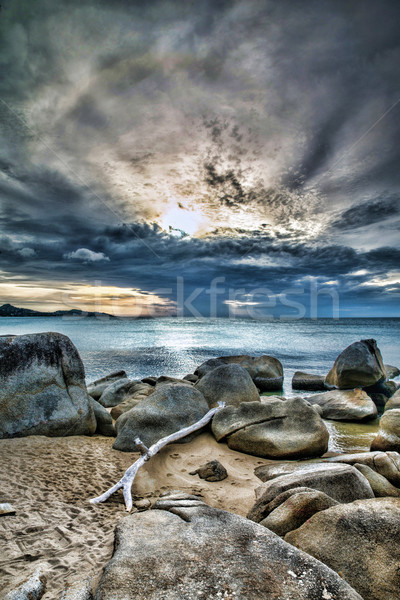 Wygaśnięcia morza piękna niebo wody chmury Zdjęcia stock © Pakhnyushchyy