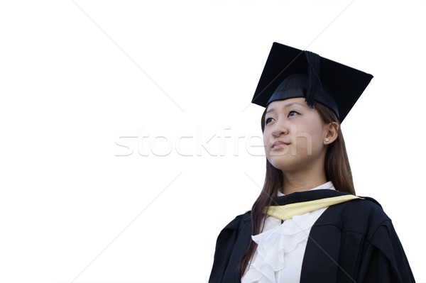 Grave femenino Asia posgrado blanco Foto stock © palangsi