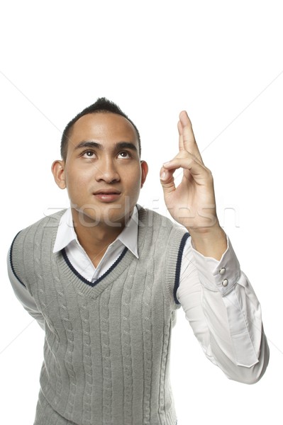 Asian Mann Hinweis nachschlagen weiß teen Stock foto © palangsi