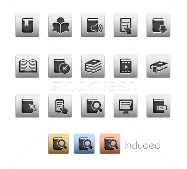 Book Icons -- Metalbox Series Stock photo © Palsur