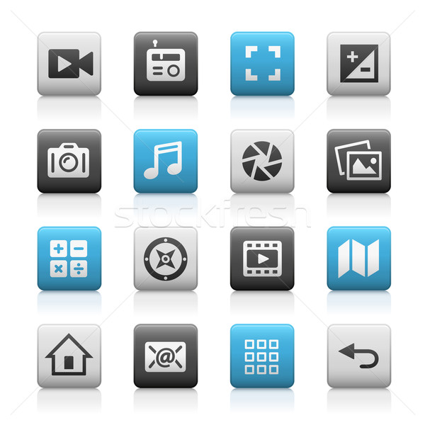 Web mobiele iconen mat vector afdrukken Stockfoto © Palsur