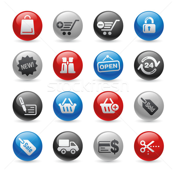 Stockfoto: Winkelen · web · icons · gel · professionele · iconen · website