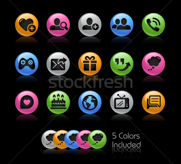 Social Communications Icon set - Gelcolor Series Stock photo © Palsur