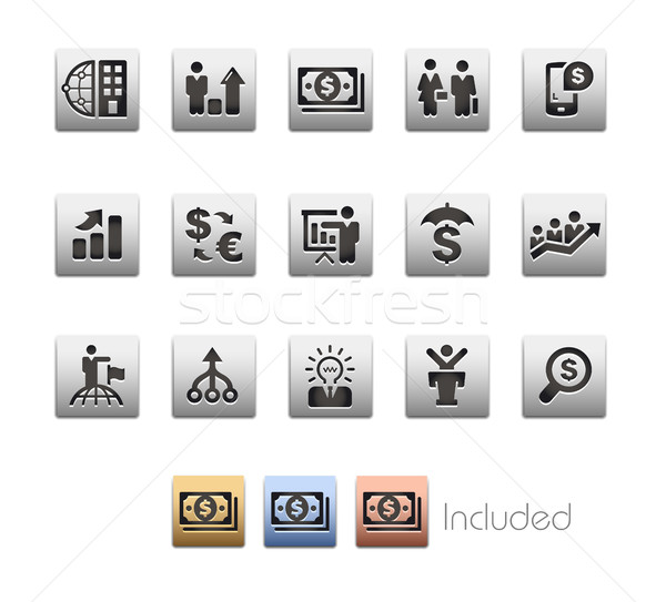 Business Financial Icons - Metalbox Series Stock photo © Palsur