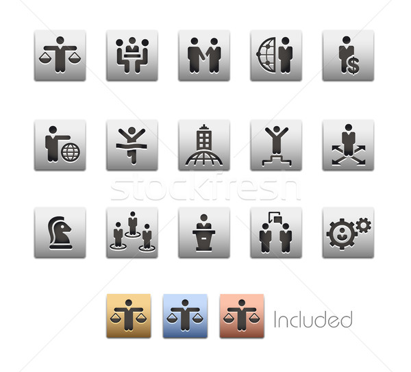 Business Planning and Success Icon set - Metalbox Series Stock photo © Palsur