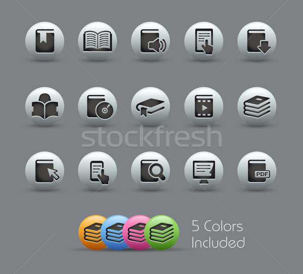 Livre icônes eps fichier couleur différent Photo stock © Palsur