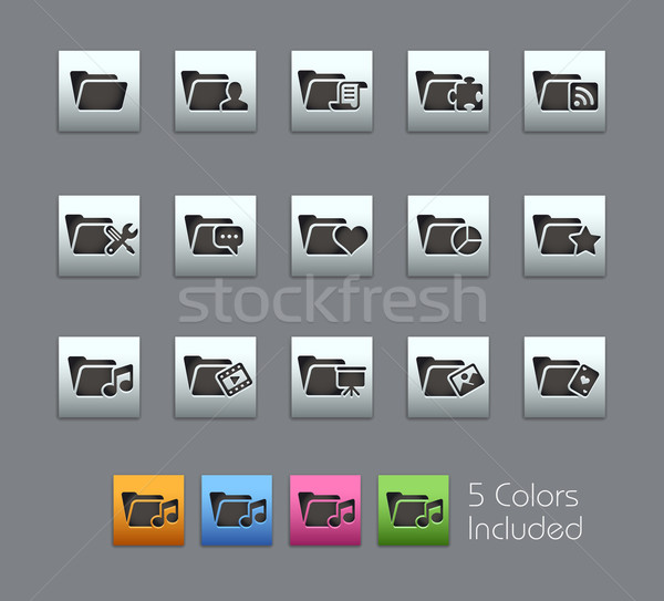 Map iconen vector bestand kleur icon Stockfoto © Palsur