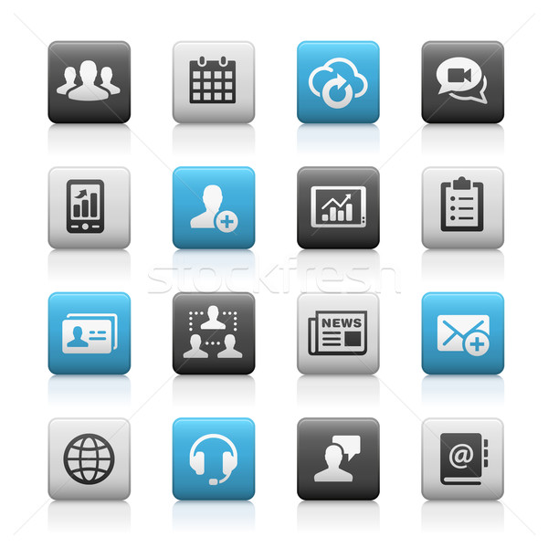 Business technologie iconen mat vector web Stockfoto © Palsur