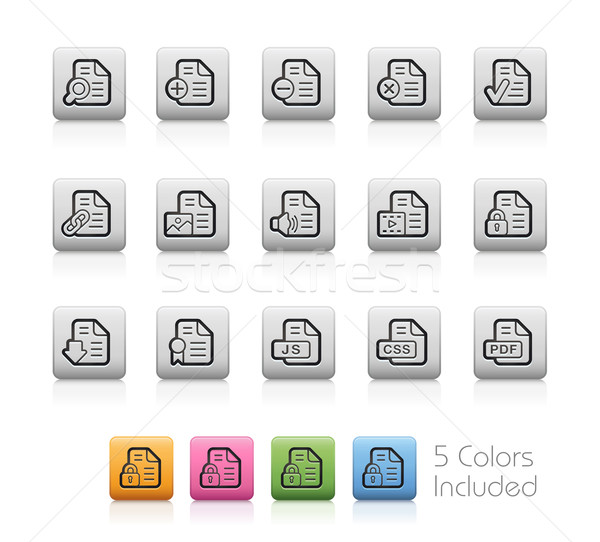 Documents Icons - 1 of 2 -- Outline Button Stock photo © Palsur