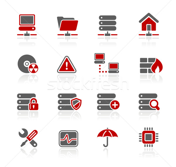 Netzwerk Server Hosting Symbole professionelle Website Stock foto © Palsur