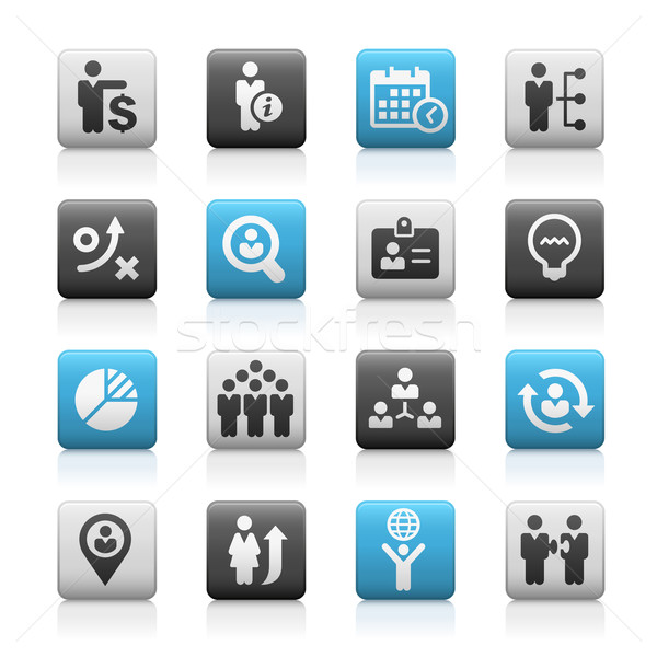 Business rendement iconen mat vector web Stockfoto © Palsur
