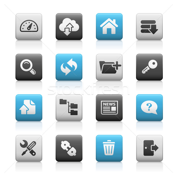 Hosting iconen mat vector web afdrukken Stockfoto © Palsur