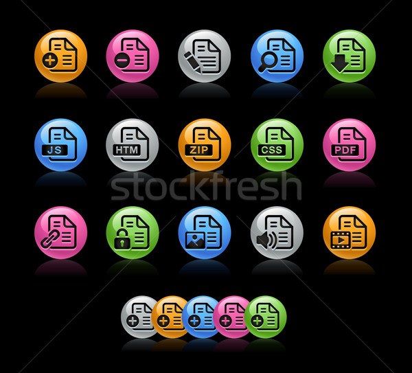 Documents Icon set - Gelcolor Series Stock photo © Palsur