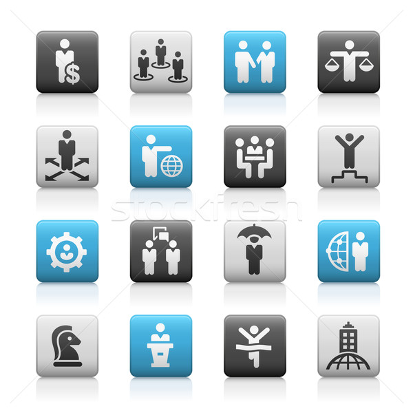 Business succes iconen mat vector web Stockfoto © Palsur