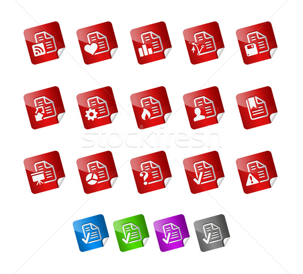 Documents Icons 2 -- Sticker Series Stock photo © Palsur