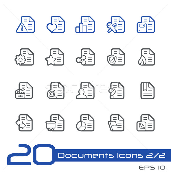 Documents Icons - 2 of 2-- Line Series Stock photo © Palsur