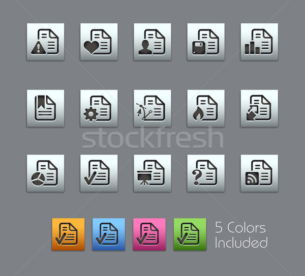 Documents Icons - 2 of 2 -- Satinbox Series Stock photo © Palsur