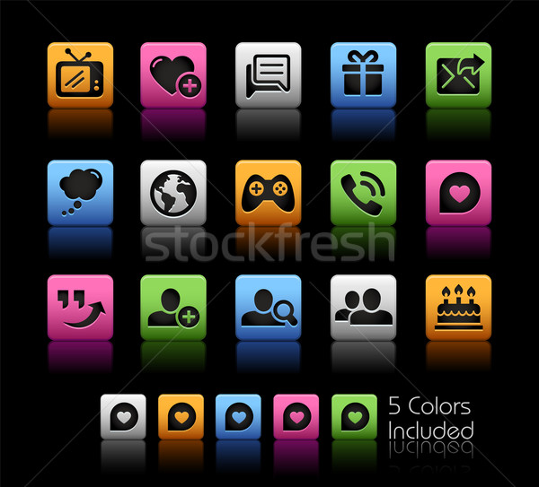 Foto stock: Social · comunicaciones · iconos · vector · archivo · color