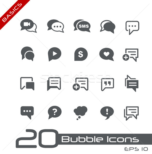 Bubble Icons // Basics Stock photo © Palsur