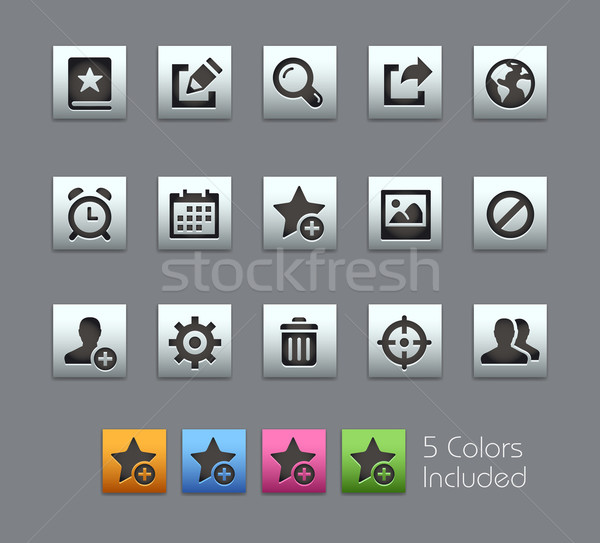 Communicatie interface iconen vector bestand kleur Stockfoto © Palsur
