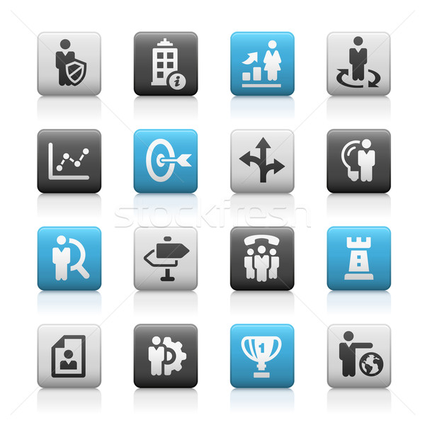 Business strategieën iconen mat vector web Stockfoto © Palsur