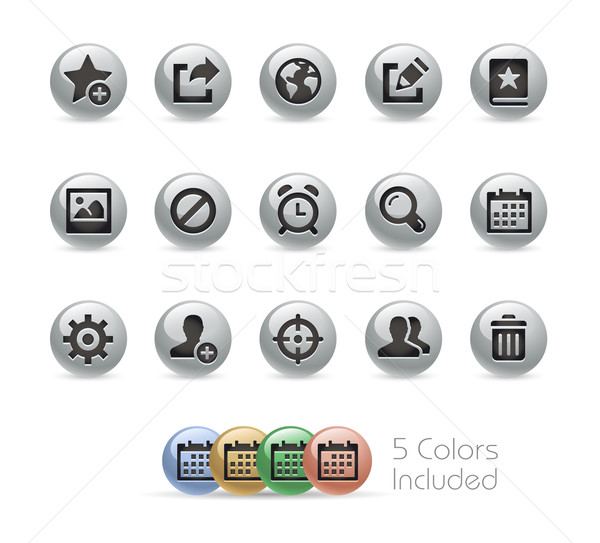 [[stock_photo]]: Web · mobiles · icônes · métal · vecteur · fichier