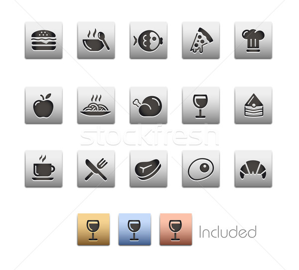 étel ikonok szett szín ikon különböző Stock fotó © Palsur