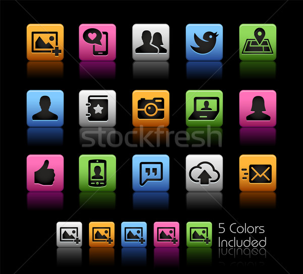 [[stock_photo]]: Sociale · icônes · vecteur · fichier · couleur · icône