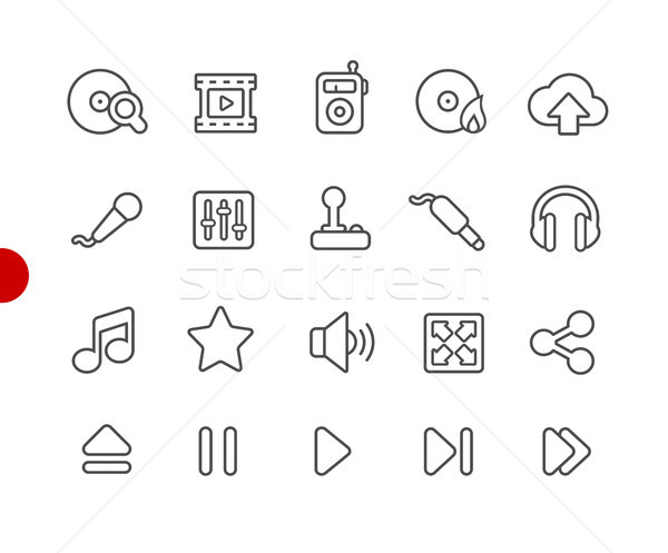 Media Player Icons // Red Point Series Stock photo © Palsur