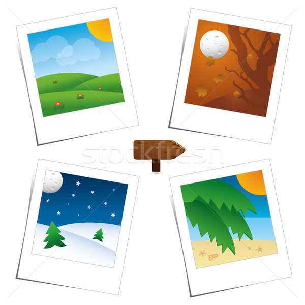 Four Seasons polaroid's scenes Stock photo © Palsur