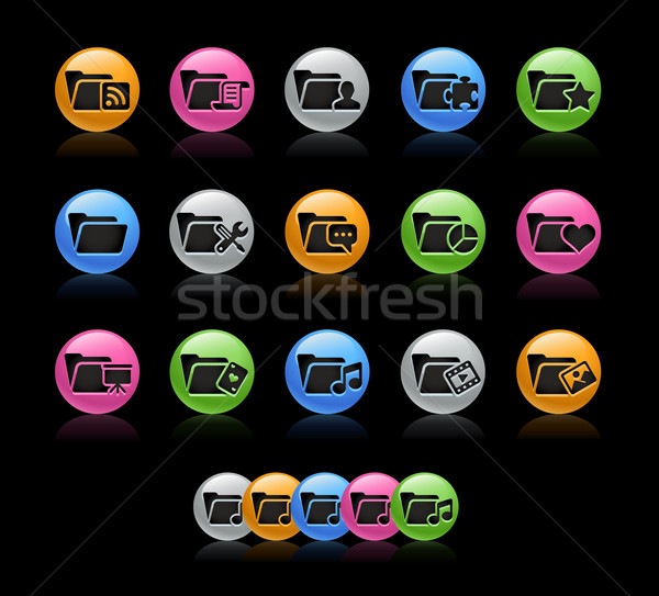 Map vector bestand kleur icon Stockfoto © Palsur