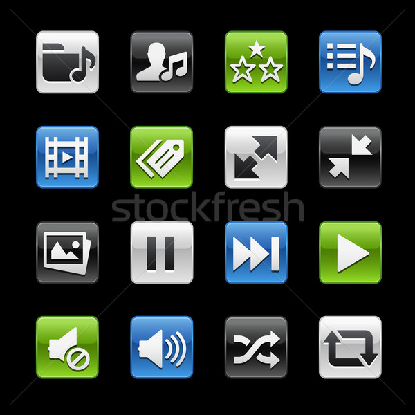 Media Player Glossy Buttons // Gelbox Series Stock photo © Palsur