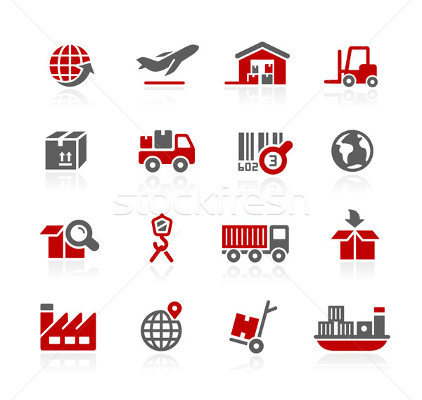 Stock foto: Industrie · Logistik · Symbole · Vektor · digitalen · drucken