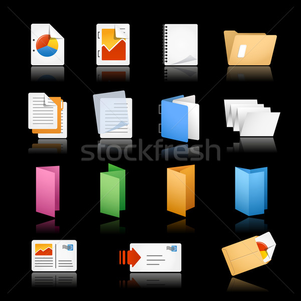 Print & Office Icons / / Black Background Stock photo © Palsur