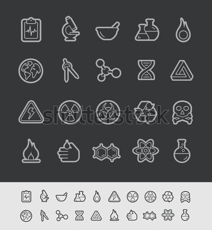 Science Icons-- Outline Buttons Stock photo © Palsur