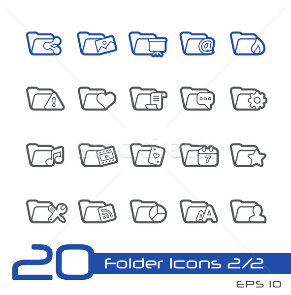 Stock photo: Folder Icons - 2 of 2 -- Line Series