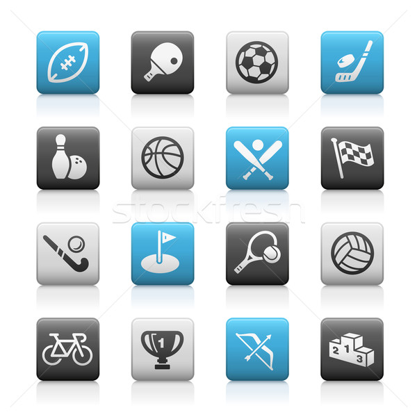 Sport iconen mat vector web afdrukken Stockfoto © Palsur