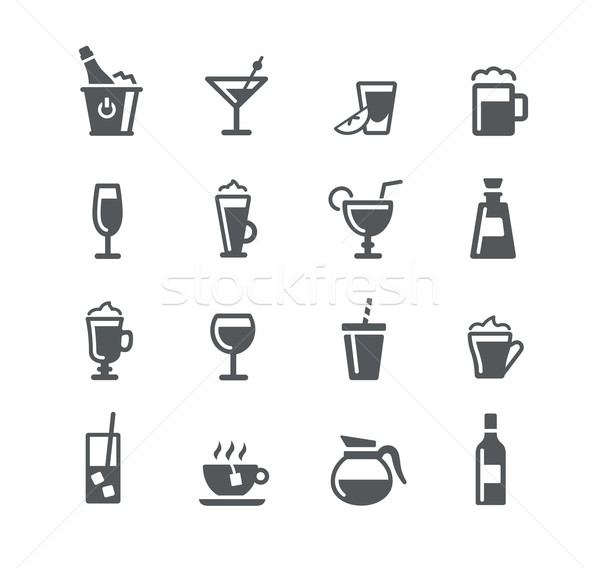 Bebidas iconos utilidad vector digital impresión Foto stock © Palsur
