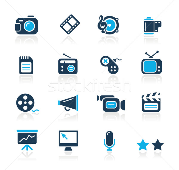 Foto stock: Multimedia · azur · profesional · iconos · sitio · web · presentación