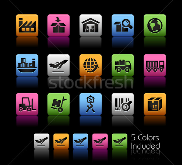 Industry and Logistics Icons -- ColorBox Series Stock photo © Palsur