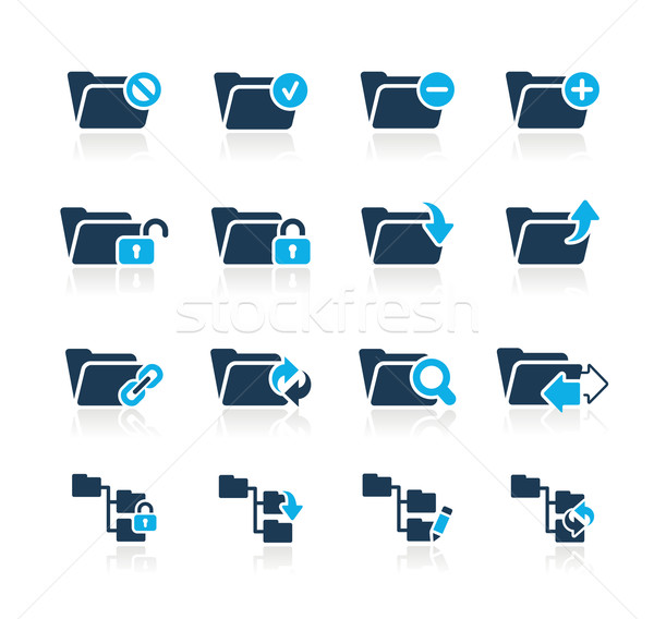 Folderze ikona lazur wektora internetowych druku Zdjęcia stock © Palsur