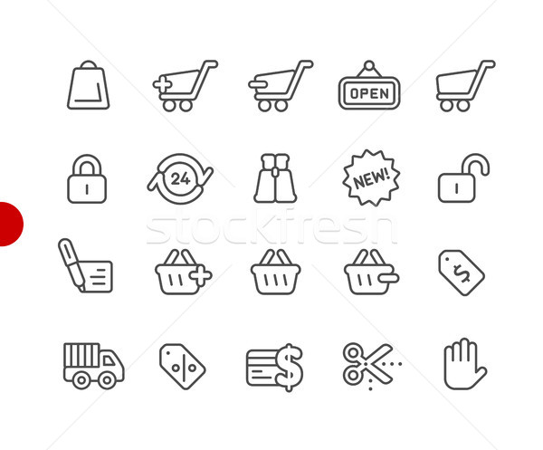 Shopping Icons // Red Point Series Stock photo © Palsur