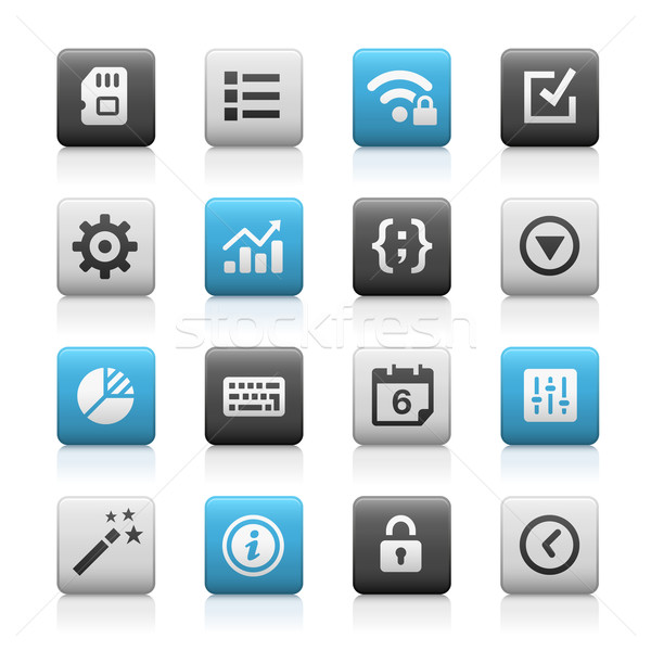 Web mobiele iconen mat vector afdrukken Stockfoto © Palsur