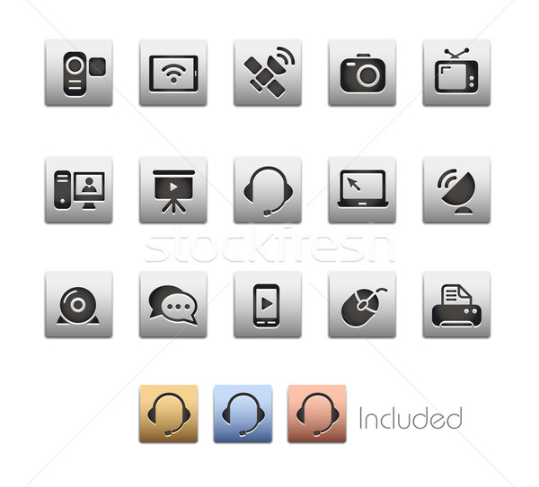 Communication Icons -- Metalbox Series Stock photo © Palsur