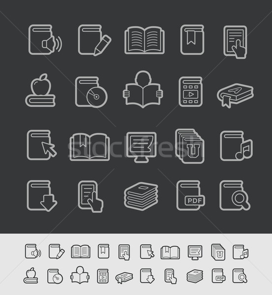 Book Icons -- Black Line Series Stock photo © Palsur