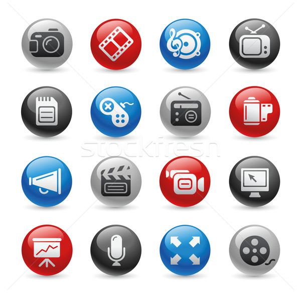 Multimedia Web Icons  // Gel Pro Series Stock photo © Palsur